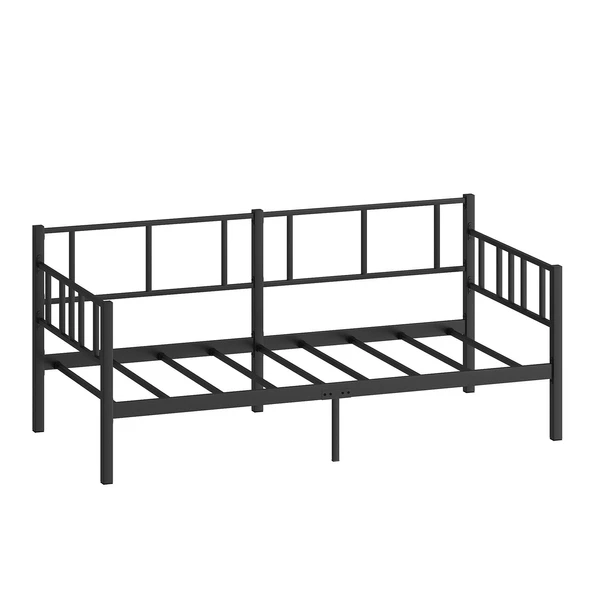 Mobpazar Doruk, Daybed, Metal Karyola, Sedir Karyola, 100X200 cm, Siyah Renk - 5