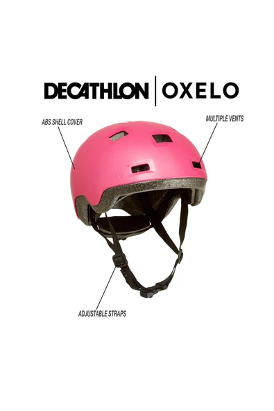 DECATHLON Çocuk Pembe Kask - Paten / Kaykay / Scooter - B100