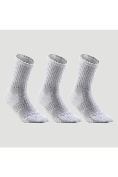 DECATHLON Artengo Tenis Çorabı - Uzun Konçlu - 3'lü Paket - Beyaz - Rs 500 - 2