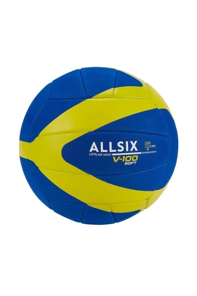 DECATHLON Allsix Voleybol Topu - Mavi / Sarı - 200/220 G - 6/9 Yaş - V100 Soft 200