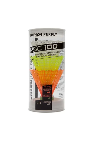 DECATHLON Perfly Badminton Topu - Orta Boy - 3'lü Paket - Psc 100