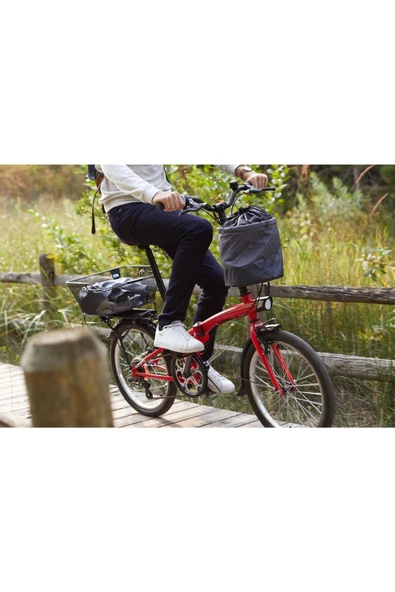 DECATHLON Katlanır Bisiklet Sepeti - Bisiklet Sepeti - Gri - 10l - 7