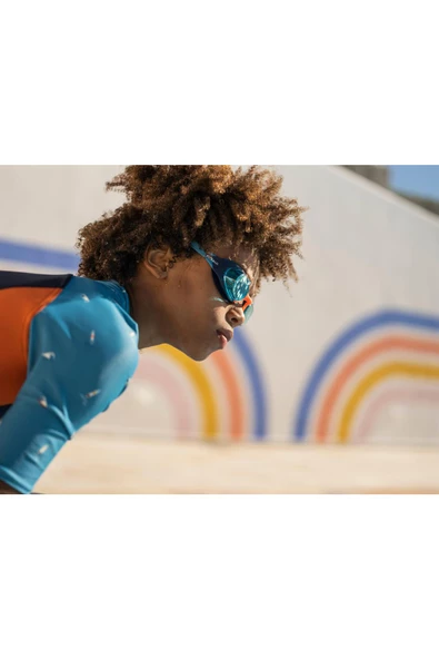 DECATHLON Yüzücü Gözlüğü - S Boy - Turuncu / Mavi - 100 Xbase Dye - 6