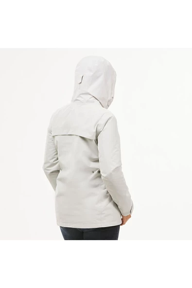 DECATHLON Kadın 3'ü 1 Arada Su Geçirmez Outdoor Trekking Montu - Gri - Travel 100 - 0°c - Resim 5