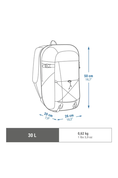 DECATHLON Quechua Outdoor Sırt Çantası - 30l - Siyah - Nh 100 - 2