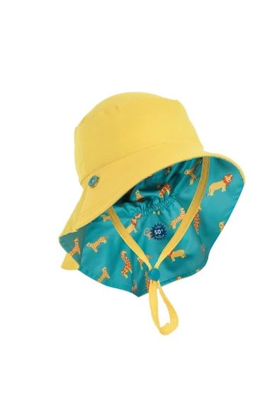 DECATHLON Nabaıjı Bebek Uv Korumalı Şapka - Sarı / Mavi / Savan Baskılı - 2
