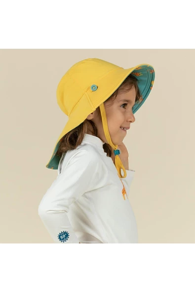 DECATHLON Nabaıjı Bebek Uv Korumalı Şapka - Sarı / Mavi / Savan Baskılı - 7