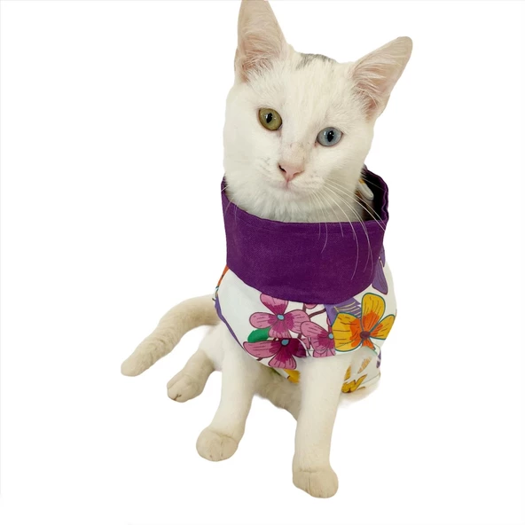 Flower Power Su itici Yağmurluk Kedi Yağmurluğu - 8