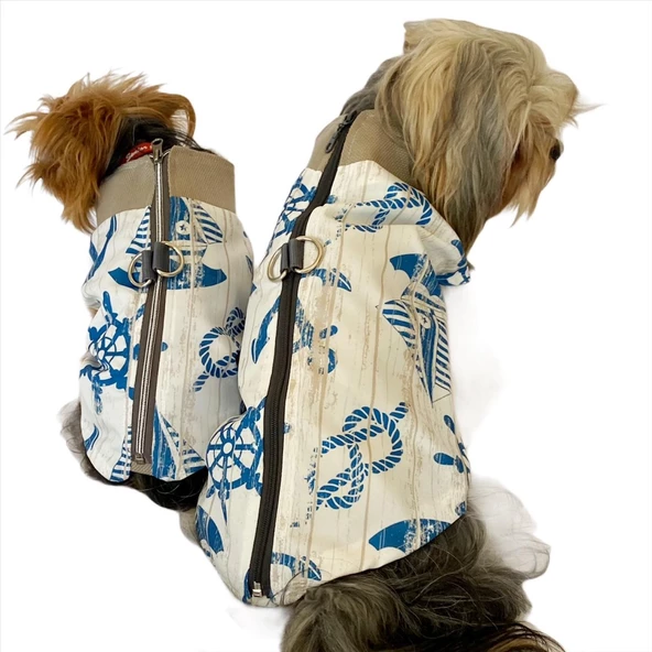 Blue Nautica Su itici Yağmurluk Köpek Yağmurluğu - Resim 8