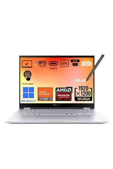 ASUS Vivobook S 14 Flip AMD Ryzen 5 7430U 16GB 512GB SSD 60hz WUXGA 14.0" FHD W11 TN3402YA-LZ318WT2