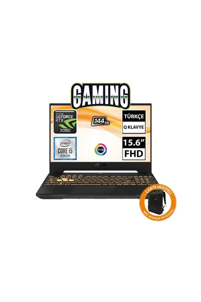 ASUS TUF Gaming F15 FX507ZC4-HN205A1 i5-12500H 8GB 1TBSSD RTX3050 15.6" FullHD FreeDOS Taşınabilir B