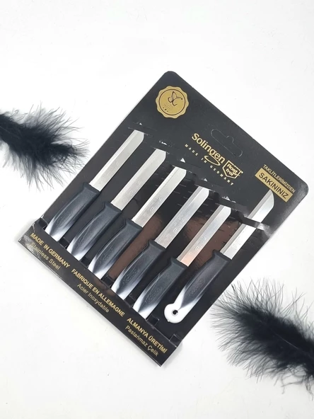 Solingen 6'lı Meyve Bıçağı Tırtıklı Siyah Beyaz Orijinal