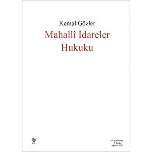 Mahalli İdareler Hukuku Kemal Gözler - 2