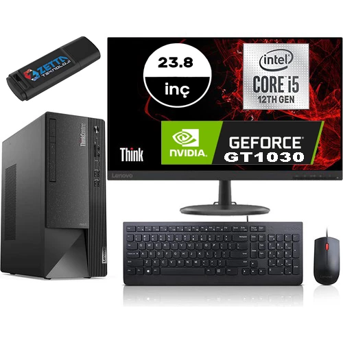Lenovo Thinkcentre Neo 50T Gen4 Intel I5 12400 16GB 512GB SSD 4GB/GT1030 Freedos Fhd 23.8 Inç Monitör Masaüstü Bilgisayar 12JB005DTRMG107 + Zetta Flash Bellek - 1