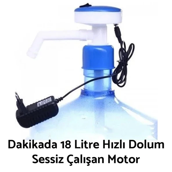 Barkey Elektrikli Damacana Su Pompası Adaptörlü (1 Dakikada 18 Litre Su)