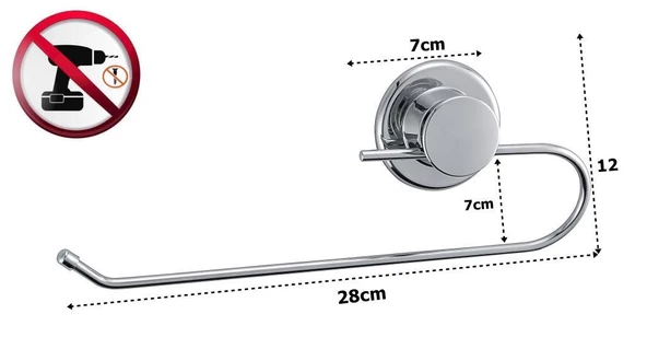 Çelik Ayna Krom Havluluk Vidasız Kendinden Yapışkanlı-820 - Resim 3