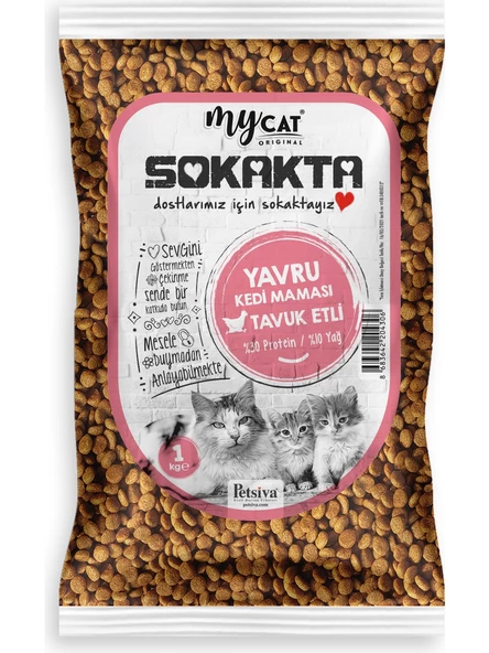 My Cat Mycat Sokakta Tavuk Etli Yavru Kedi Maması 1kg