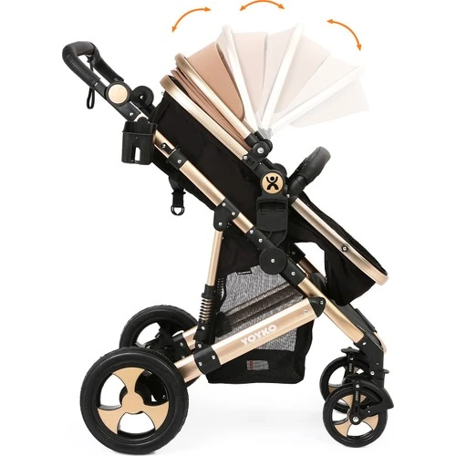Yoyko Ultimate Travel Sistem Bebek Arabası 3 in 1 Coffee Rose - 10