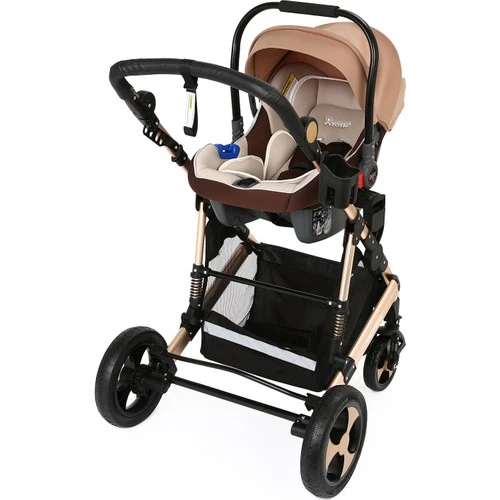 Yoyko Ultimate Travel Sistem Bebek Arabası 3 in 1 Coffee Rose - 3
