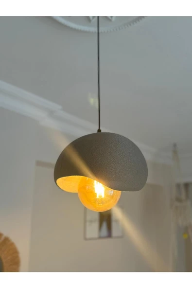 Limon 3D Desing Tekli Sarkıt Avize Rustik E27 Modern Avize Bohem Beton Görünüm (E27 Ampul Dahildir.) - 1