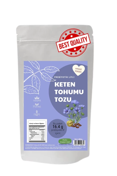 Hyggefoods Prebiyotik Lifli Keten Tohumu Tozu - 180 gr - 1