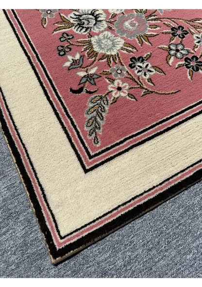 Burak Halı Klasik 737 P 100x300 Pembe Krem 3 Metre Yolluk - 3
