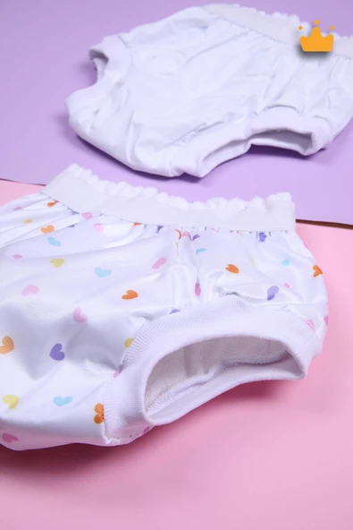Babyhola 15-20kg Yıkanabilir Yüksek Emici Lüks Alıştırma Külodu 2'li Kalp Desenli Pembe 1529 - 3