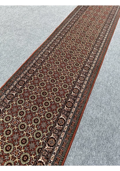 Burak Halı Klasik 75x400 Kiremit Rengi 4 Metre %100 Yün Yolluk - 2