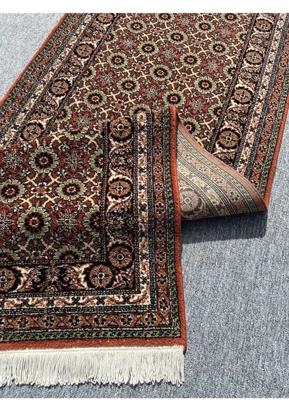 Burak Halı Klasik 75x400 Kiremit Rengi 4 Metre %100 Yün Yolluk - 3