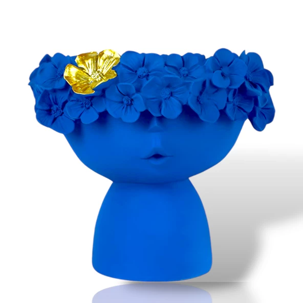 2li çiçek kız saksı parlament mavi - 2