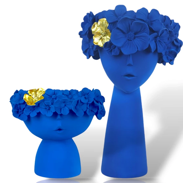 2li çiçek kız saksı parlament mavi - 4