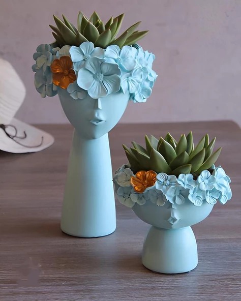 2li kız saksı seti açık mavi - 4