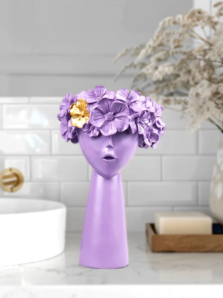 2 li çiçek kız saksı lila - 3