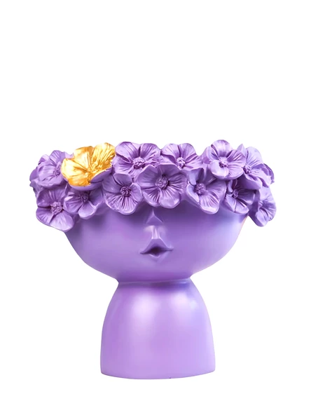 2 li çiçek kız saksı lila - 2