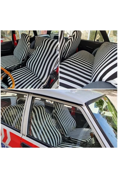 İNNEXT Çizgili Zebra Desen Li Oto Koltuk Servis Kılıfı
