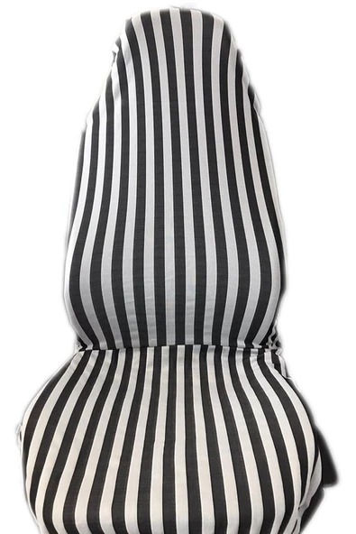Adıfeks Koltuk Kılıfı Çizgili Siyah Beyaz Zebra Nostalji Tofaş Servis Kılıfı Pratik Ön Arka Set