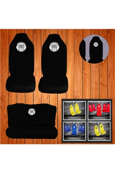 Universal Fiat Palio Siyah Servis Kılıfı - Likralı -penye Kılıf -4 Parça