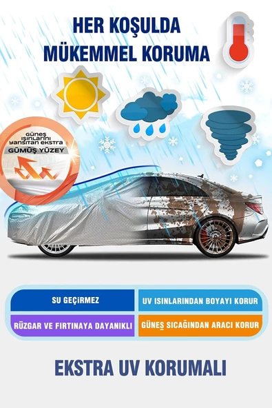 Adıfeks Oto Araba Brandası Volkswagen Jetta Ile Uyumlu Araba Brandası Miflonlu Branda Oto Çadır Örtü - 5
