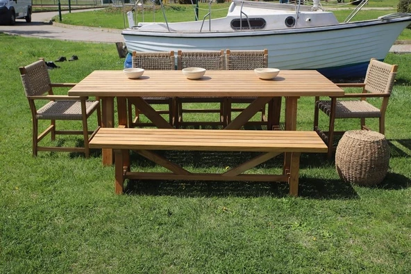 Taksim Ahşap Bahçe Bankı - Kestane Ağacı 40X180 - Dekoratif Yapı - 2