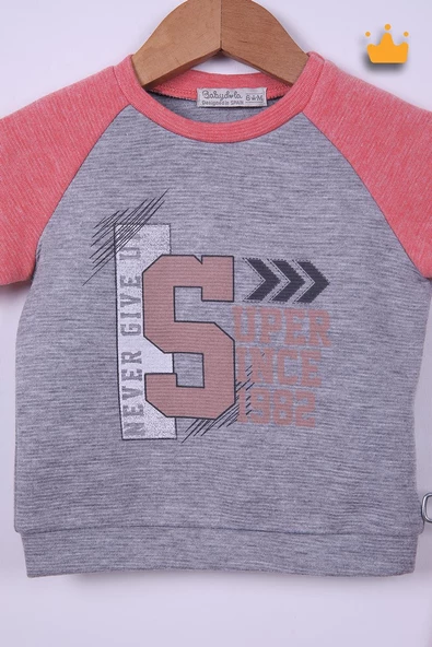 Babyhola 6-24 Ay Never Give Up Erkek Bebek Çocuk Eşofman 12037 - 12