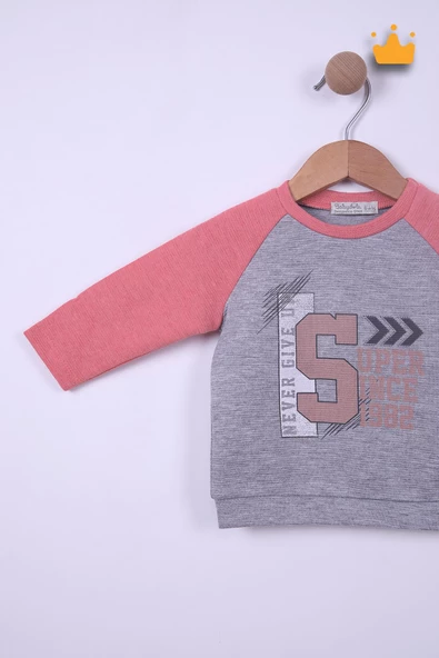 Babyhola 6-24 Ay Never Give Up Erkek Bebek Çocuk Eşofman 12037 - 9