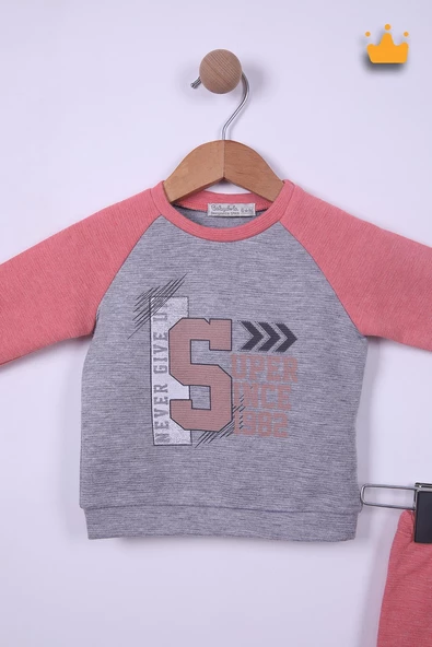Babyhola 6-24 Ay Never Give Up Erkek Bebek Çocuk Eşofman 12037 - 6