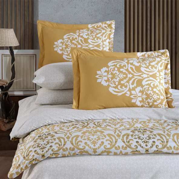 Hobby Serenity Gold - Poplin Çift Kişilik Nevresim Takımı - 3