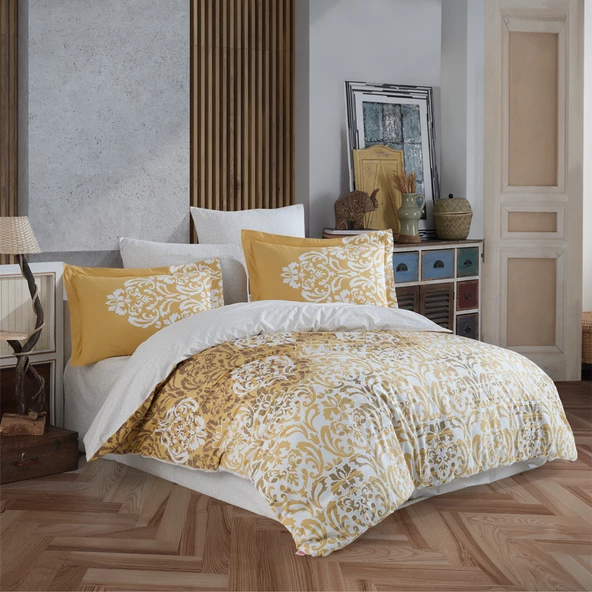 Hobby Serenity Gold - Poplin Çift Kişilik Nevresim Takımı