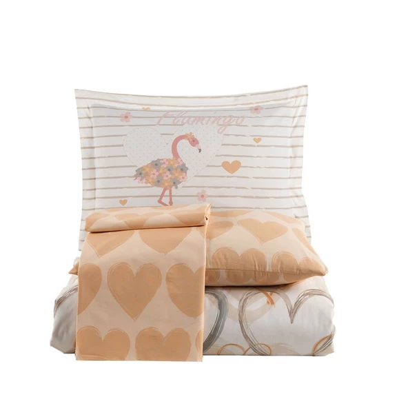 Hobby Diana Kahve - Poplin Çift Kişilik Nevresim Takımı - Resim 4