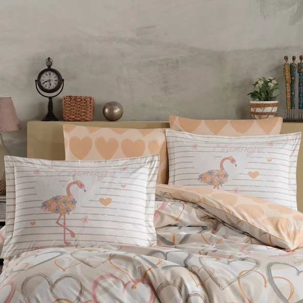 Hobby Diana Kahve - Poplin Çift Kişilik Nevresim Takımı - Resim 2