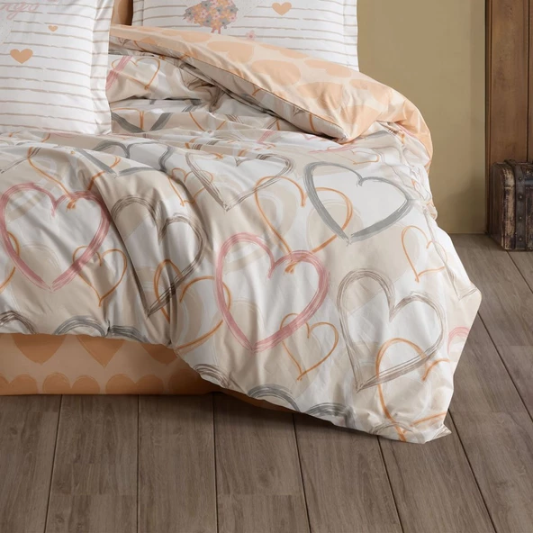 Hobby Diana Kahve - Poplin Çift Kişilik Nevresim Takımı - Resim 3