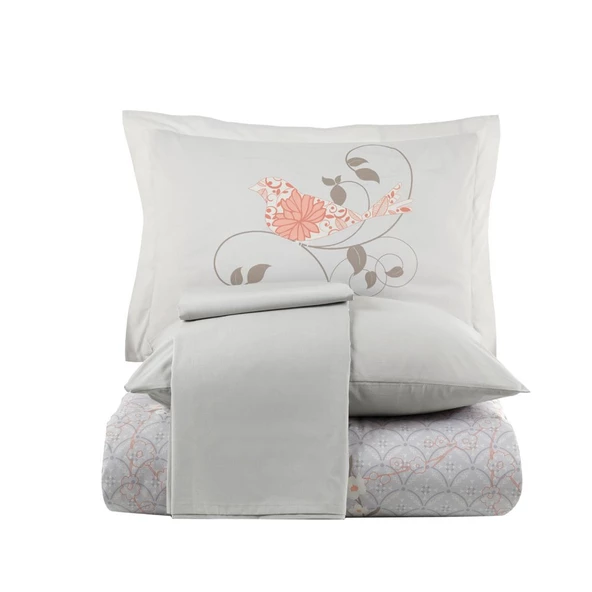Hobby Missy Gri - Poplin Çift Kişilik Nevresim Takımı - 4