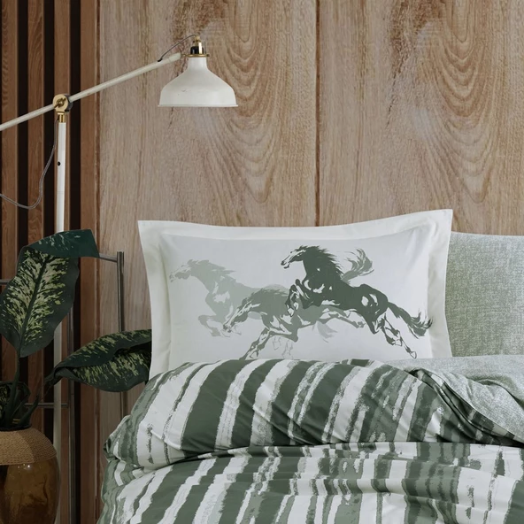 Hobby Cascade Yeşil - Poplin Studio Tek Kişilik Nevresim Takımı - 2