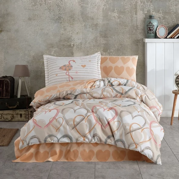 Hobby Diana Kahve - Poplin Studio Tek Kişilik Nevresim Takımı